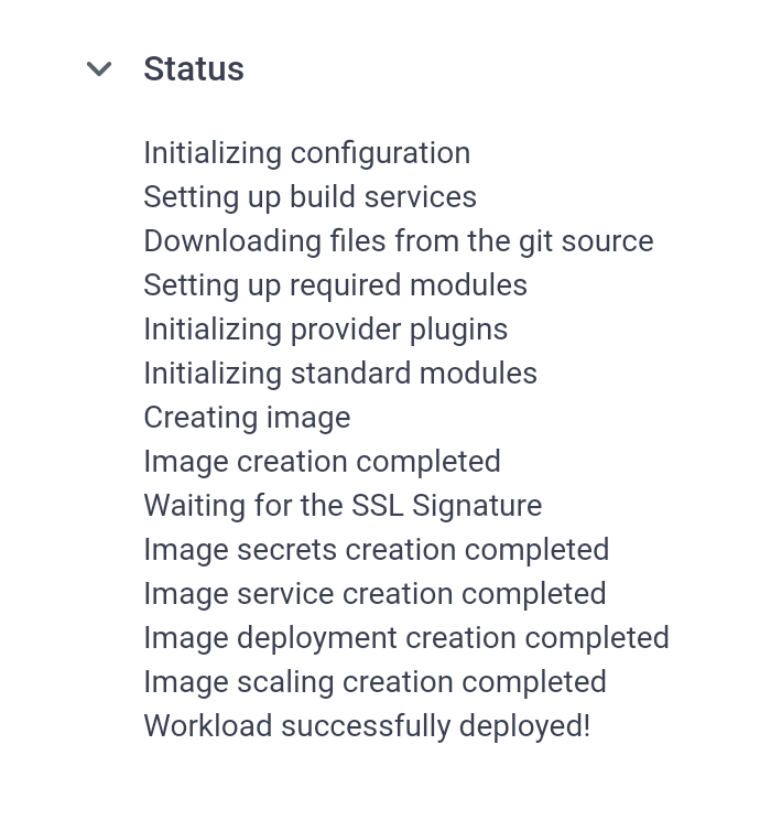 View Runtime Status detail
