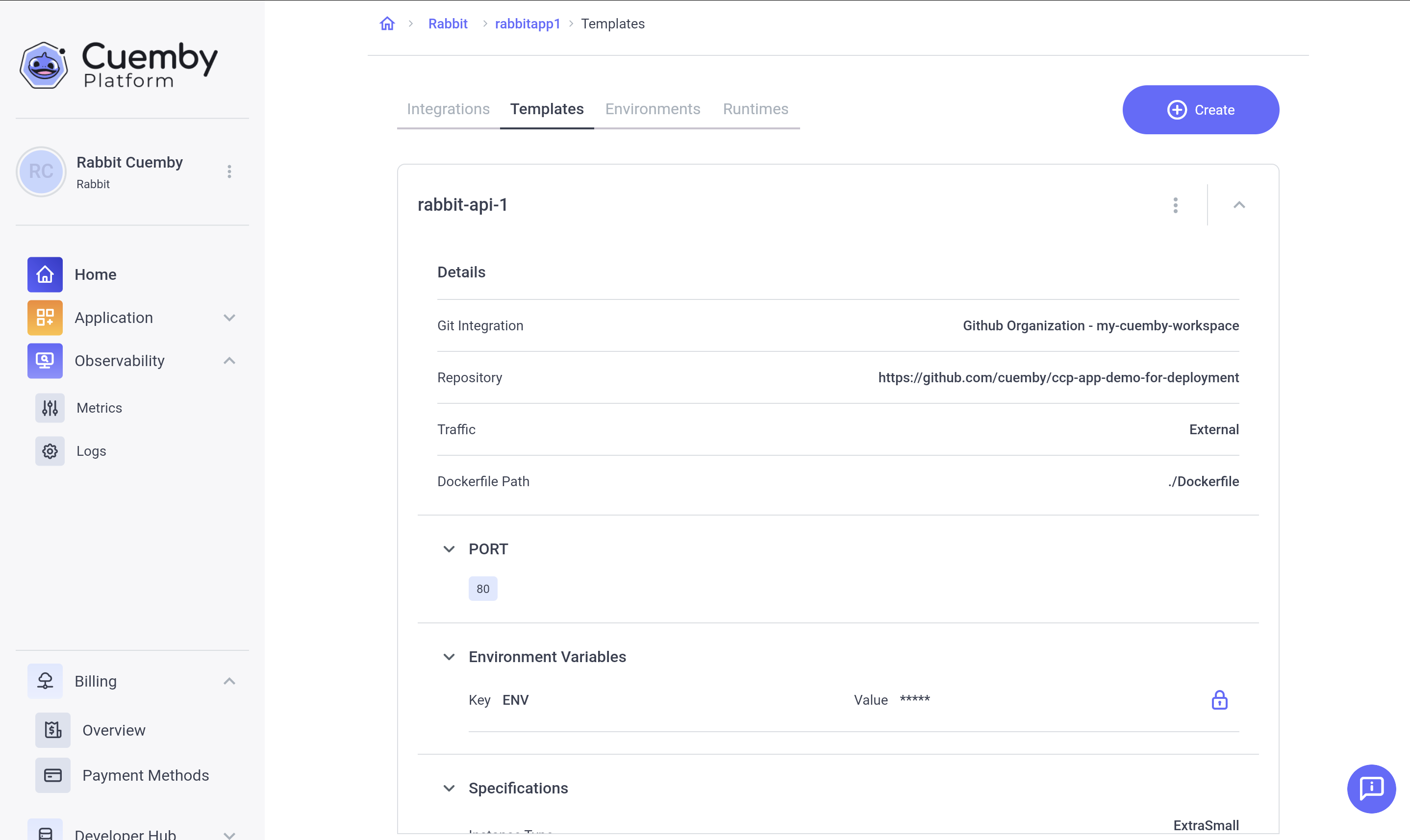 View Template Detail